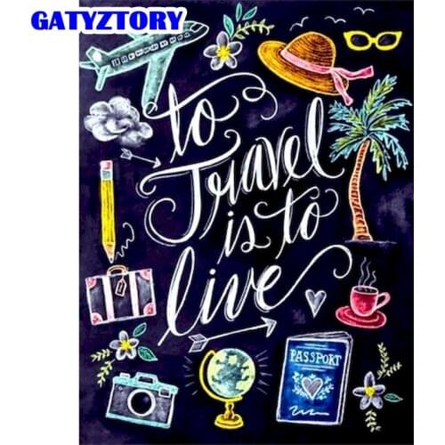 GATYZTORY Blackboard Paint DIY Oil Picture By Numbers Kit Handmade Unique Gift Modern Home Decoration Wall Crafts Acrylic Painti