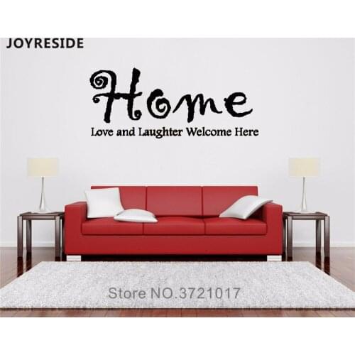 JOYRESIDE Home Love And Laughter Wall Decal Vinyl Sticker Quote Home Decor Livingroom Wall Decal Art Interior Design Mural A557
