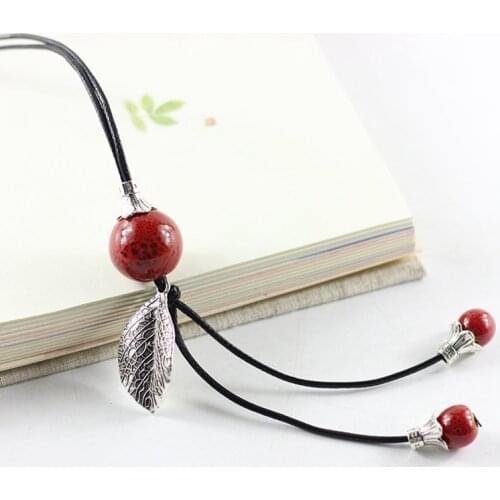New Fashion Ladies Leaves Ceramic Necklaces Pendant For Women Retro Simple Necklace Gift Jewelry
