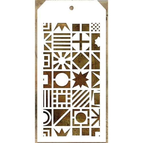 2021 New Label Tag Plastic Stencil For DIY Craft Making Square Background Pattern Scrapbooking Card No Metal Cutting Dies Stamps