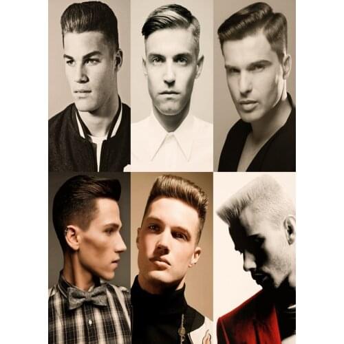 New Popular Mens Carving Hairstyle Barbershop Decor Hairdresser Vintage Brown Kraft Paper Poster Painting Wall Hanging Stickers