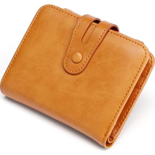 New Fashion Genuine Leather Women Wallet and Purses Coin Purse Female Small Card Holder Vintage Cowhide Bag for Girls Ladies