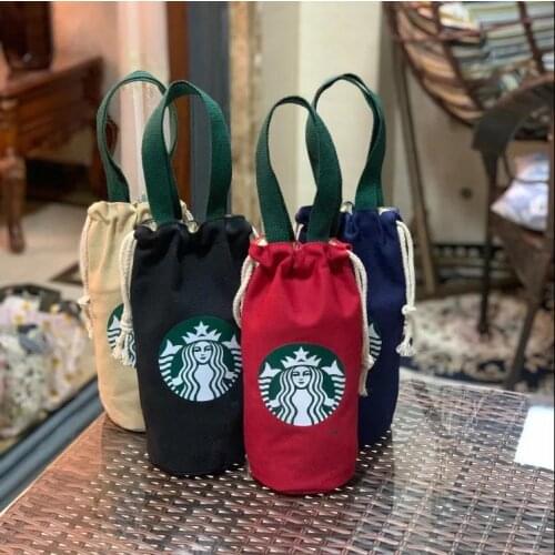 New Style Water Cup Bag Mini Canvas Fashion Handbag Portable Stewing Beaker Bag Stewing Kettle Protective Cover Mother Flap Bag