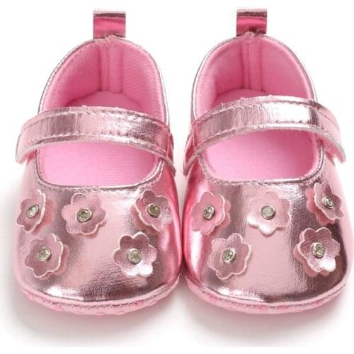 Baby Girls Cotton PU First walker All Seasons Shoes Princess Dot Flower Shoes Toddler Soft Soled Anti-slip Baby Girls shoes