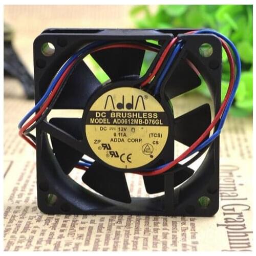 Wholesale: ADDA 60*60*15 6CM 12V 0.11A AD0612MB-D76GL 3 wire CPU power dissipation fan