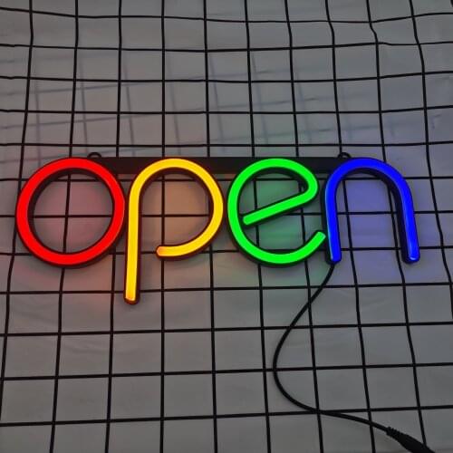 OPEN Neon Sign LED Light Tube Handmade Visual Artwork Bar Club KTV Wall Decoration Commercial Colorful Billboard