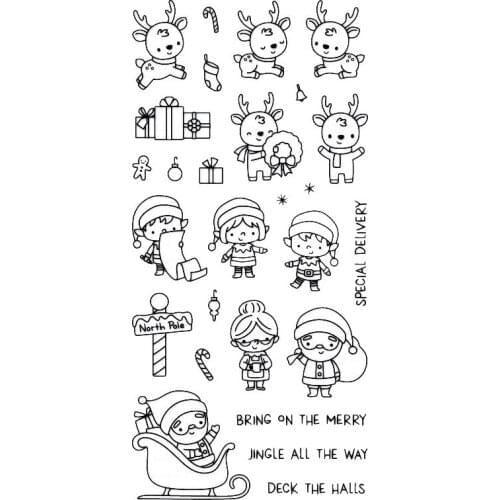 Christmas elk Transparent Clear Silicone Stamp/Seal for DIY scrapbooking/photo album Decorative clear stamp A858