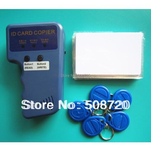 RFID Handheld Duplicator 125KHZ Card copier writer+5pcs EM4305 rewritable tags+5pcs T5577 rewritable cards