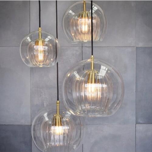 Nordic modern minimalist glass chandelier LED E27 living room dining room bedroom bar counter office small chandelier