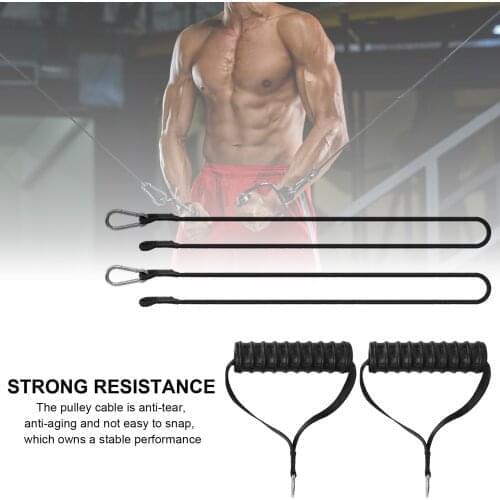 Solid Pulley Cable Machine System Pull Handle Chest Training Strap Rope Hooks Fitness Lifting Steel Wire Cable Fitness Rope
