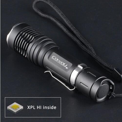 Convoy M2 Cree XPL HI LED, DTP plate, 7135*8 biscotti, smooth reflector,18650 flashlight ,Torch