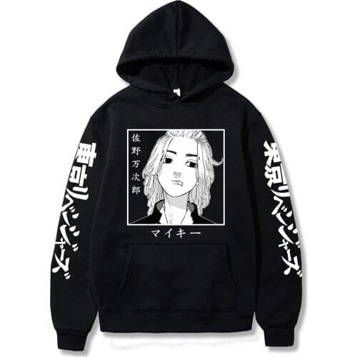 Hot Tokyo Revengers Hoodie Mens Sweatshirts Anime Manjiro Sano Graphic Hoodie Cosplay Clothes Boys Black Pullovers