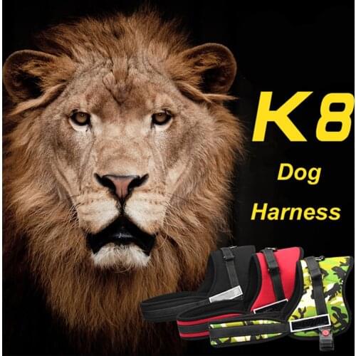 Durable Dog Harness Vest K9 Medium Large Pet Dog Training Vest Nylon Chest Strap Traction 3 colors For Dog Collar
