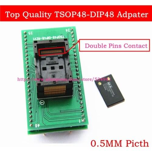 Free shipping Top Quality TSOP48 to DIP48 adapter,TSOP48 test socket 0.5mm Pitchfor RT809F RT809H & XELTEK USB Programmer