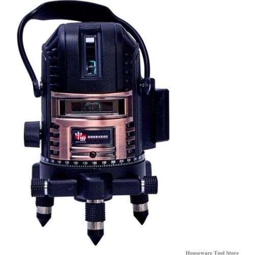 5 Line 6 Points Green Beam Laser Level with Remote Control 360 Adjustment Higher Visibility Self-leveling Horizontal & Vertical
