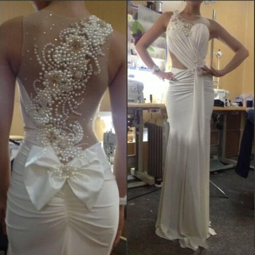 Vintage Wedding Dresses With Sheer White Chiffon Backless Brush Train Long Mermaid New 2021 Elegant Bridal Gowns