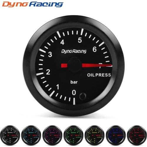 Dynoracing 2" 52mm 7 Colors LED Car Oil Pressure Gauge 0-7 BAR Oil Press Meter High Speed Motor With Sensor BX101733