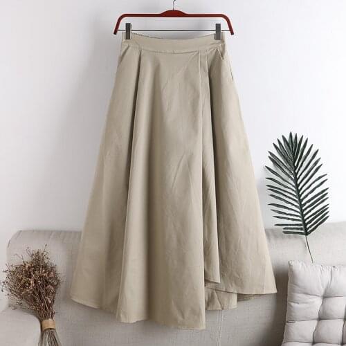 New arrivals in 2020 Fashion Aut And Winter Women High Waist fabric Solid Color Half Length Elastic Skirt Promotions Lady