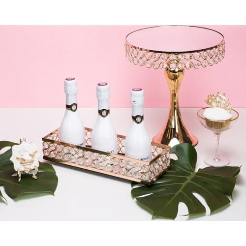 Mirror tray cake rack cake plate fruit plate wedding dessert table decoration decorative cake decoration ornaments