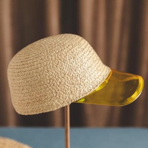 Breathable women straw HAT Ladies Baseball cap Transparent Candy Color Classic Hat Anti-UV Casual Visor Sun Cap Sun Raffia Hat