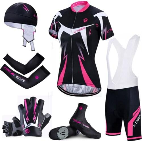 X-Tiger Top Quality Women Cycling Set Mountain Bicycle Cycling Clothing Summer Quick-Dry Cycling Jersey Breathable Bike Clothing