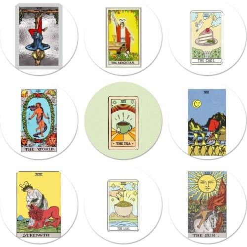 58mm Egypt mysterious Tarot Divination Icons Pins Badge Decoration Brooches Metal Badges For Backpack Decoration