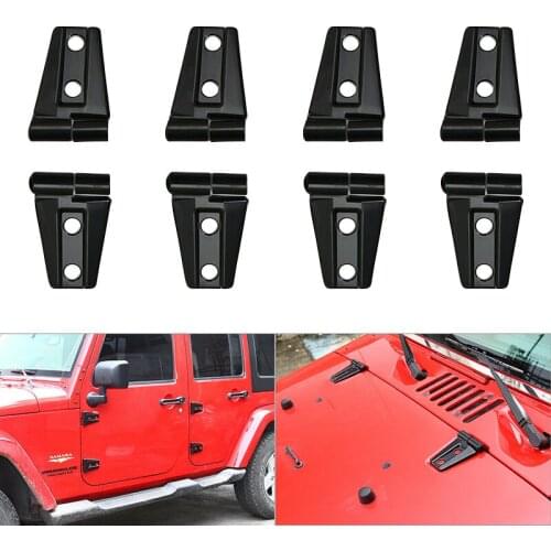8 Pieces Hood & Door Hinge Cover kits Protector Trim Multifunction Fits Unlimited For Most Car Accessory for Jeep Wrangler