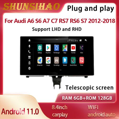 Car radio android all in one For 8.4 inch Audi A6 S6 A7 C7 RS7 RS6 S7 2012-2018 gps navi Video player multimedia carplay128GB