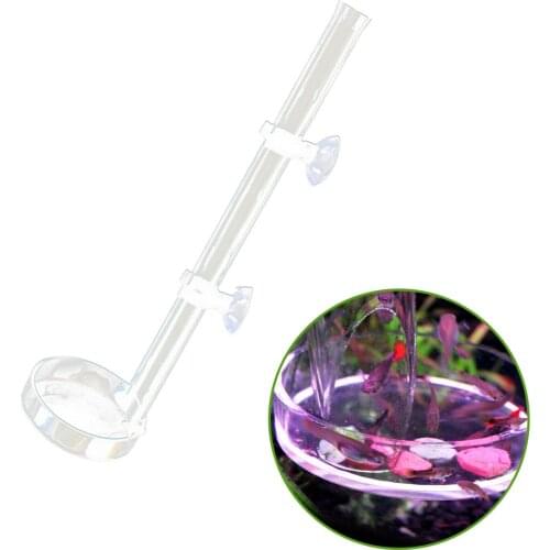 Behogar 2.5x32cm Transparent Acrylic Shrimp Food Feeder Feeding Tube with 8cm Dish Bowl for Aquarium Fish Tank Accessories