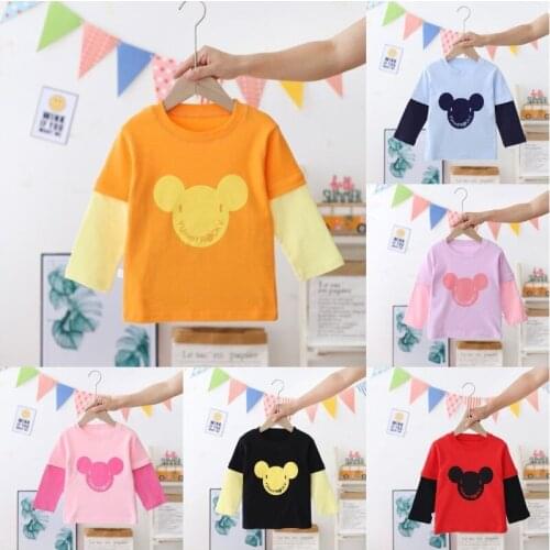 Childrens Long Sleeve T-shirt Childrens Wear Childrens Cotton Bottomed Shirt Cartoon Printed Cotton Childrens T-shirt