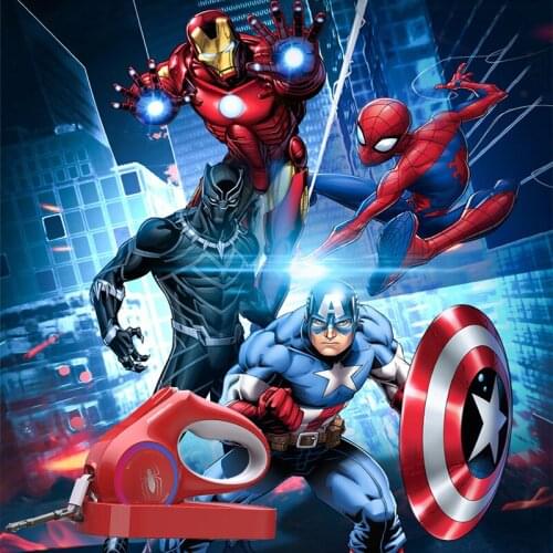 Disney Superhero Spiderman Towing Rope with Streamer LED Telescopic Towing Rope Dog Luminous Dog Walking Rope Iron Man