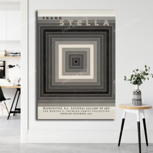 Frank Stella Exhibition High Quality Print | Frank Stella Abstract Art Poster | Frank Stella Modern minimalist art print