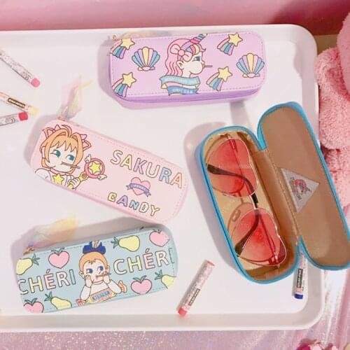 Sunglasses Reading Glasses Student Myopia Glasses Carrying Bag Pu Leather Zipper Box Portable Travel Bag Storage Box