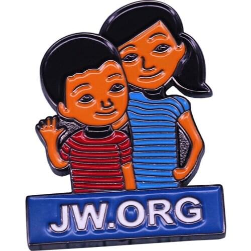 HOSENG JW.ORG Boy and Girl Best Friend Enamel Jewelry Brooch Fashion Alloy Backpack Lapel Pin HS_407