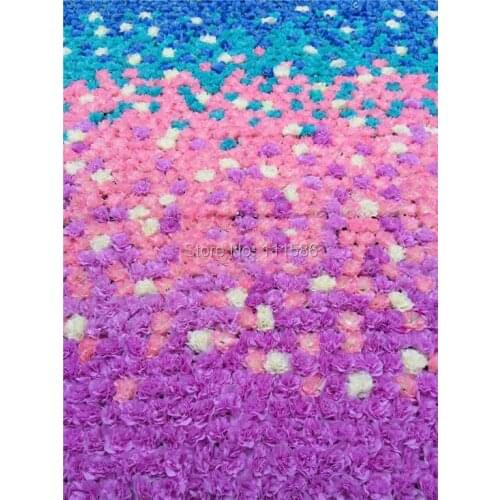 Customized product wedding gradient rose flower wall panels party backdrop wedding decoration artificial flower party decor