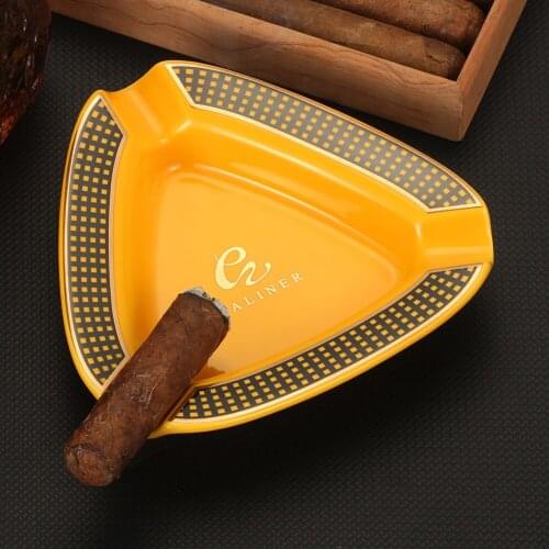 GALINER Ceramic Ashtray 3 Cigar Holder Portable Indoor Smoking Accessories Cigar Ashtrays Home Table Gadgets Tobacco Tool