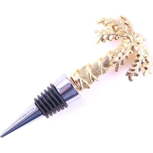 Coconut Tree Red Wine Bottle Stopper Vacuum Sealed Reusable Plug Caps Wedding Wedding Party Decor Dropshipping