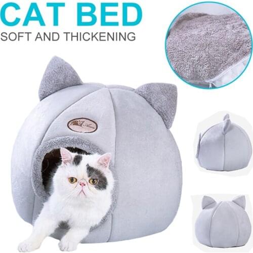 Cat Bed Winter Warm Soft Breathability Yurt Short Fiber Fabric Pet Nest For Pets No Hair Off Antistatic Cats House Pet Products