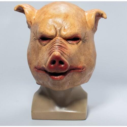 Pig Head Mask Animal Headgear Funny Props Horror Atmosphere Masquerade Mask Scary Mask Masquerade Holiday Party Decoration