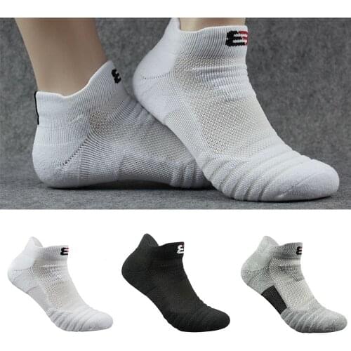 Mens Sports Socks Anti-slip Invisible Cotton Mesh Sock Breathable Towel Bottom Basketball Socks Funny Short Running Ankle Sock