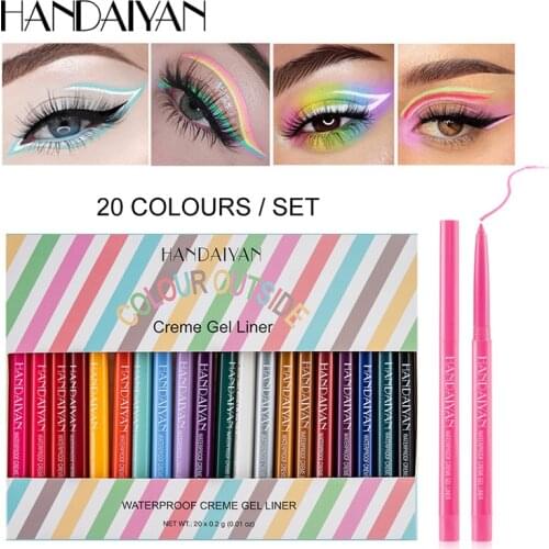 Eye Pencil Set Eyeliner Waterproof Eye Cosmetics Gel Liner Easy To Wear Make Up Matte Eyepencil Colorful Neon White Gold Makeup