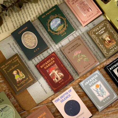 50 sheet Retro Plant Oil Painting Sticky Notes translucent flower mushroom Memo Pad Diary Stationary Flakes Scrapbook Decorative