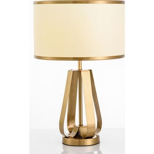 American-Style Desk Lamp European-Style Flat Iron Lotus Iron Bedroom Bedside Lamp Creative Hotel Room Desk Lamp