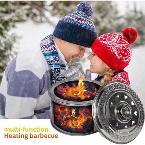 Portable Multifunctional Heater With Lid And Handle Stainless Steel Carbon Furnace Heating Furnace Oven Rice Cooker Boiler