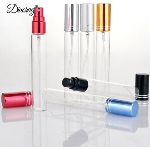 20 pcs/lot 10ml 15ml Transparent Thin Glass Spray Bottle Refillable Perfume Atomizer Mini Sample Vial Empty Atomizer For Travel
