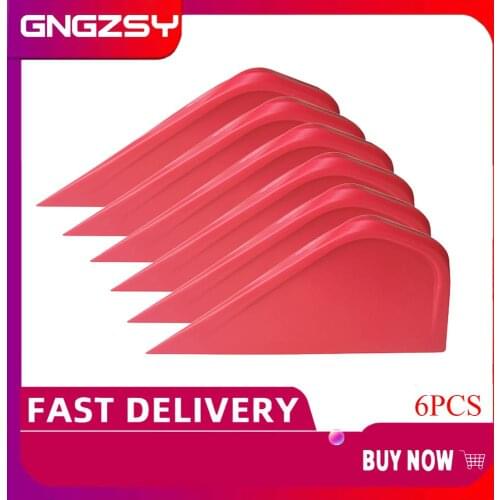 6PCS Plastic Squeegee Red Go Corner Car Wrapping Scraper Auto Accessories Window Tint Tool Carbon Fiber Wrap Vinyl Tools A31R