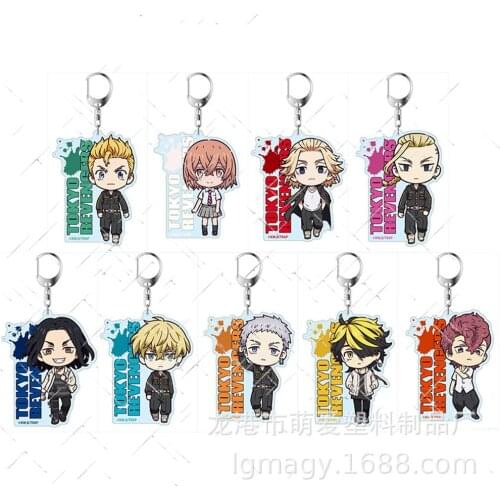 Tokyo Revengers Keychain Anime Character Mikey Draken Chifuyu Kazutora Cosplay Bag Pendant Keyring Jewelry