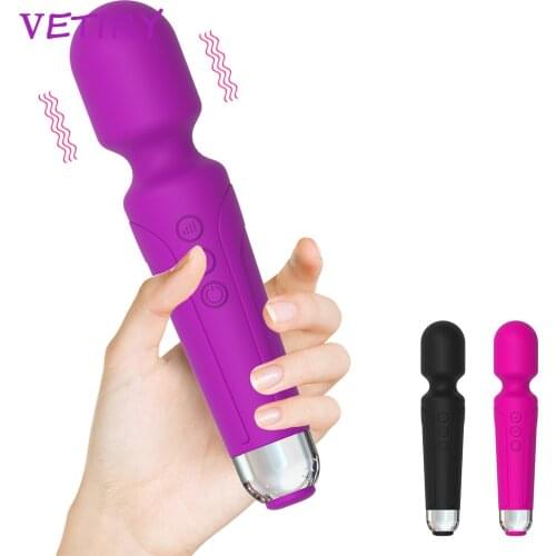 VETIRY Clitoris Vibrators USB Recharge Magic Wand AV Vibrator Massager 20 Speed Erotic Sex Toys for Women Adult Product