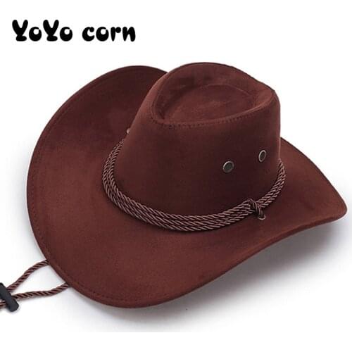 YOYOCORN Shading sun riding equestrian trip hat Lady fashion beach hat men Jazz hat US West Cowboy Exports to North America cap