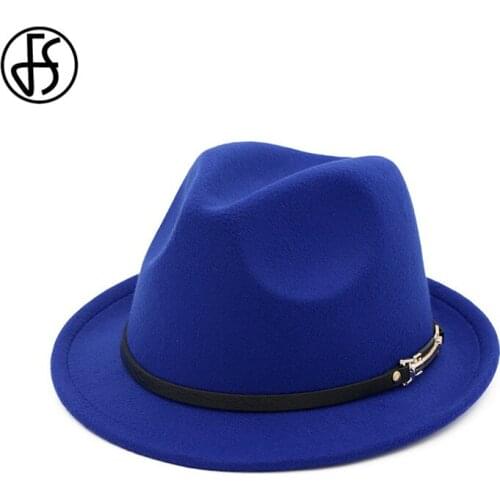 FS Fashion Jazz Cap For Men Women Winter Wool Trilby Hats Vintage Fedoras Women Felt Hat Spring Autumn Panama Caps